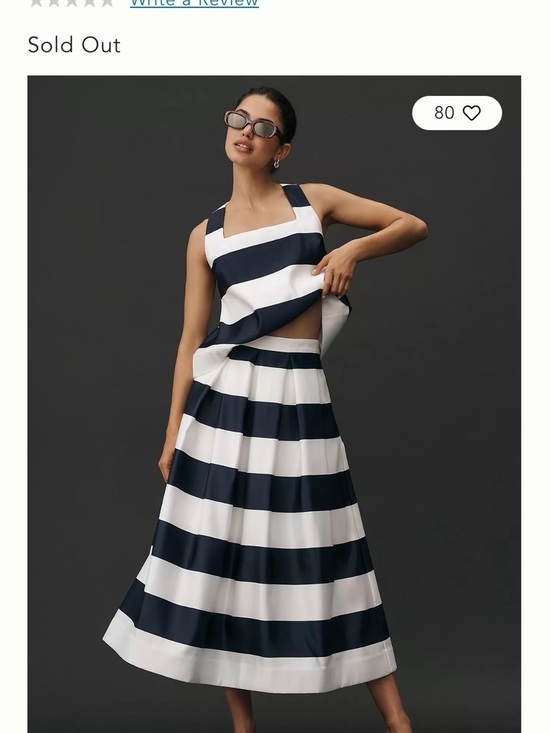 Maeve Dresses & Skirts - Maeve Navy and White Striped Two-Piece Skirt Set